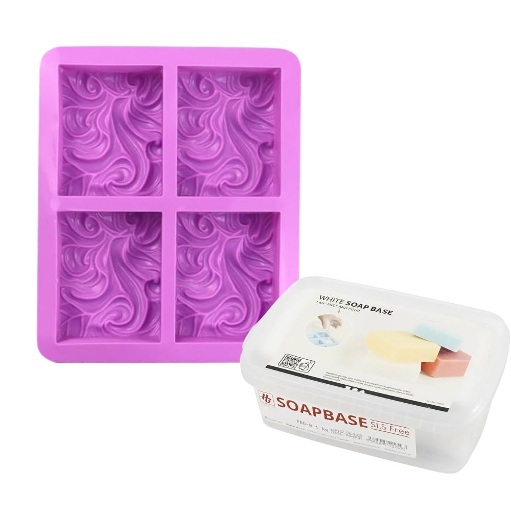 Rectangle Silicone Mould Flourish Soap Bundle