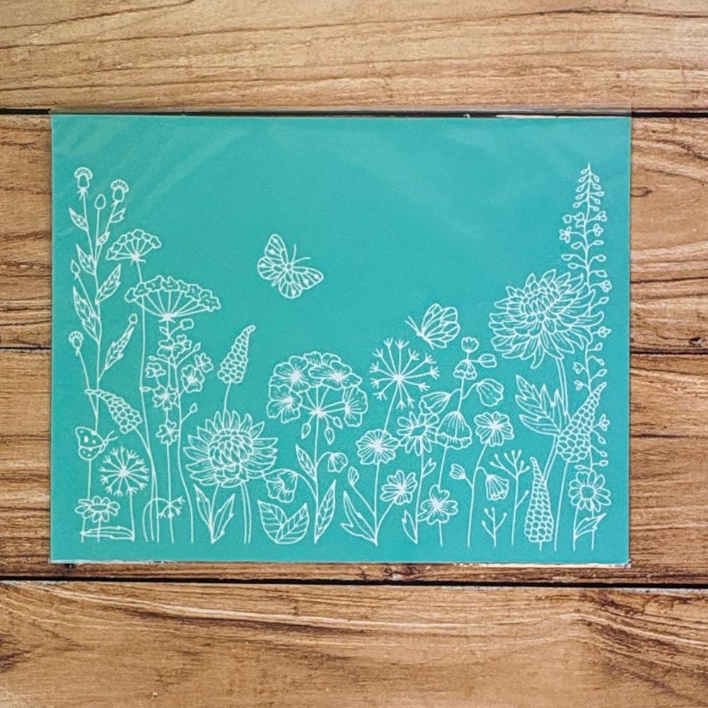 Self-Adhesive Silk Screen Stencil - Wildflowers