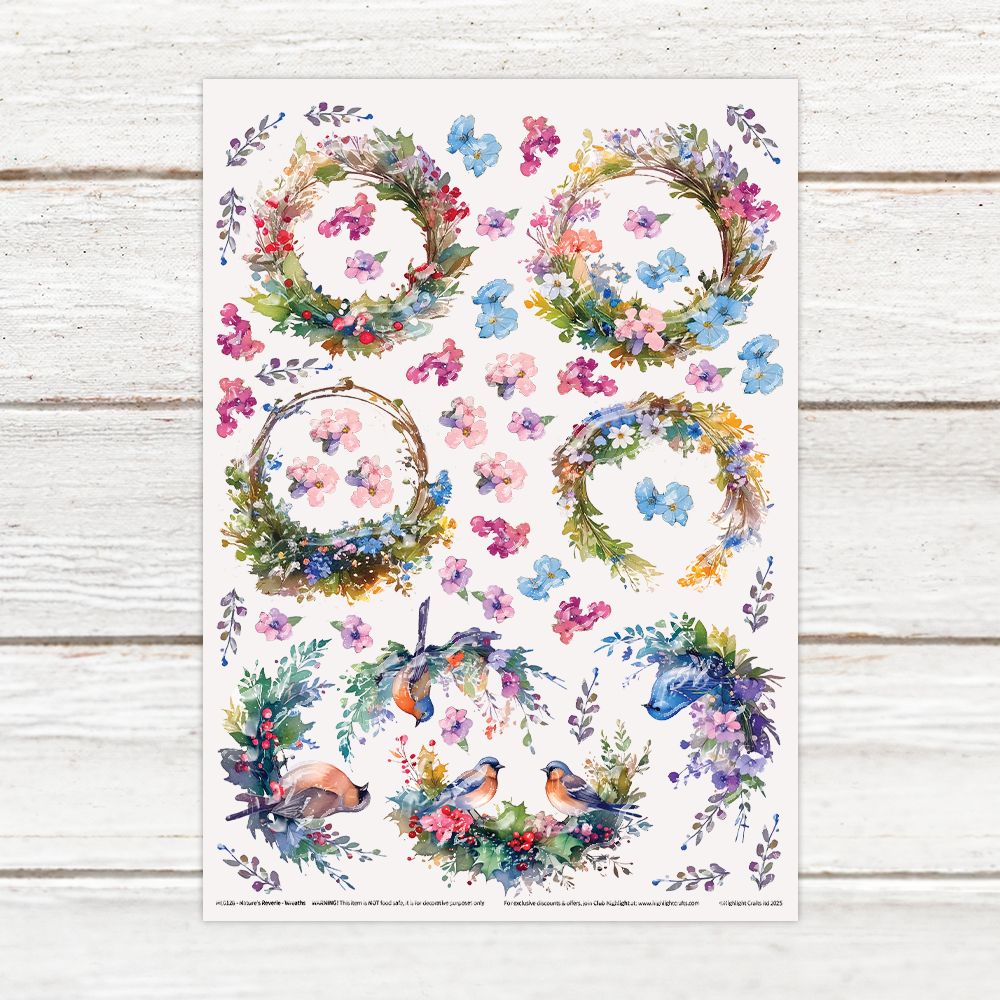 Highlight Luxe Nature's Reverie Wreaths Resin Decal Sheet