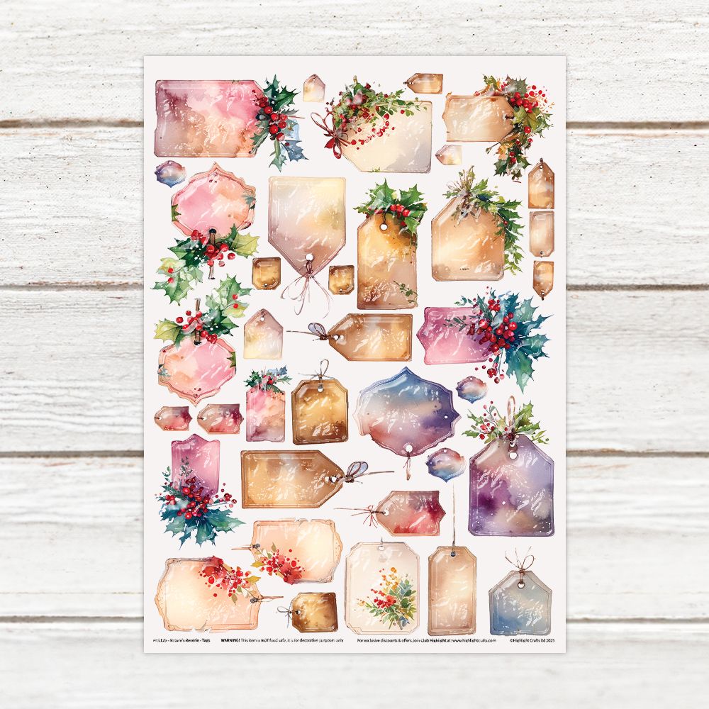 Highlight Luxe Nature's Reverie Tags Resin Decal Sheet
