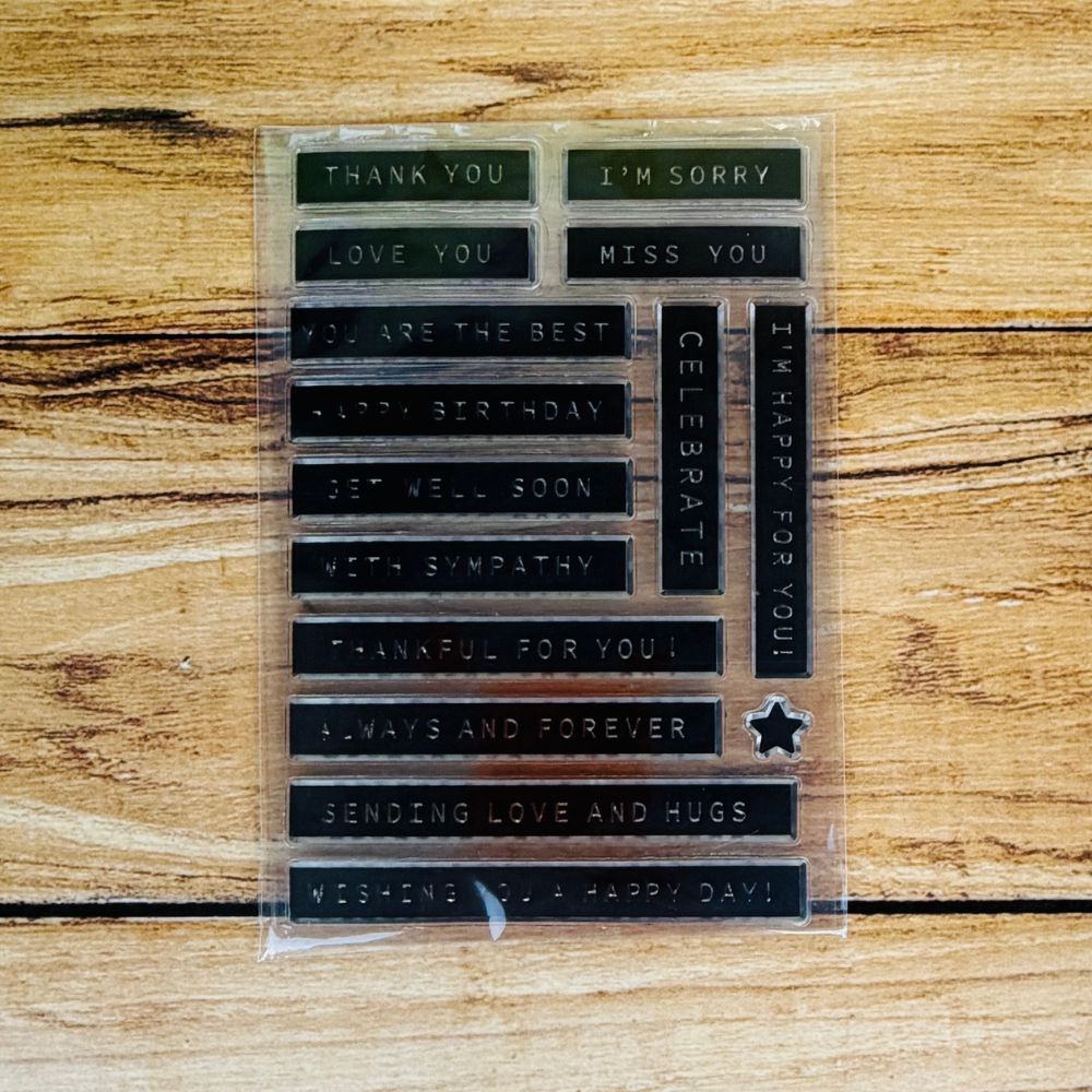 Sentiment Tape Style Stamp Set