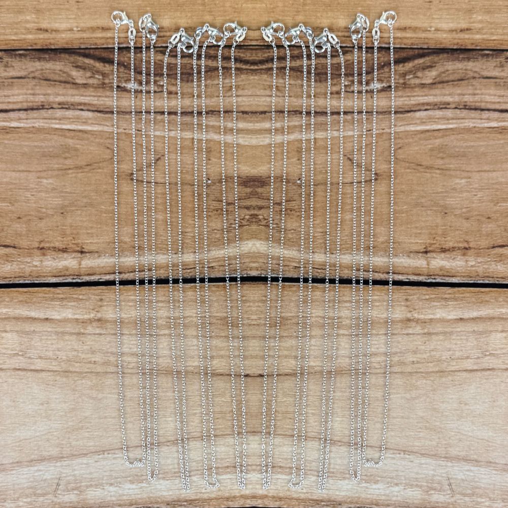 Necklace Chains - Silver Plate - 18" - 10pcs