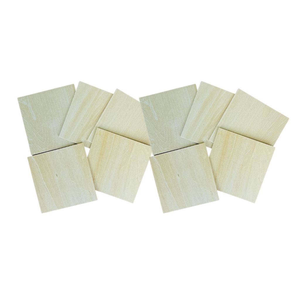 10cm x 10cm Square Plywood Sheet - 10pcs
