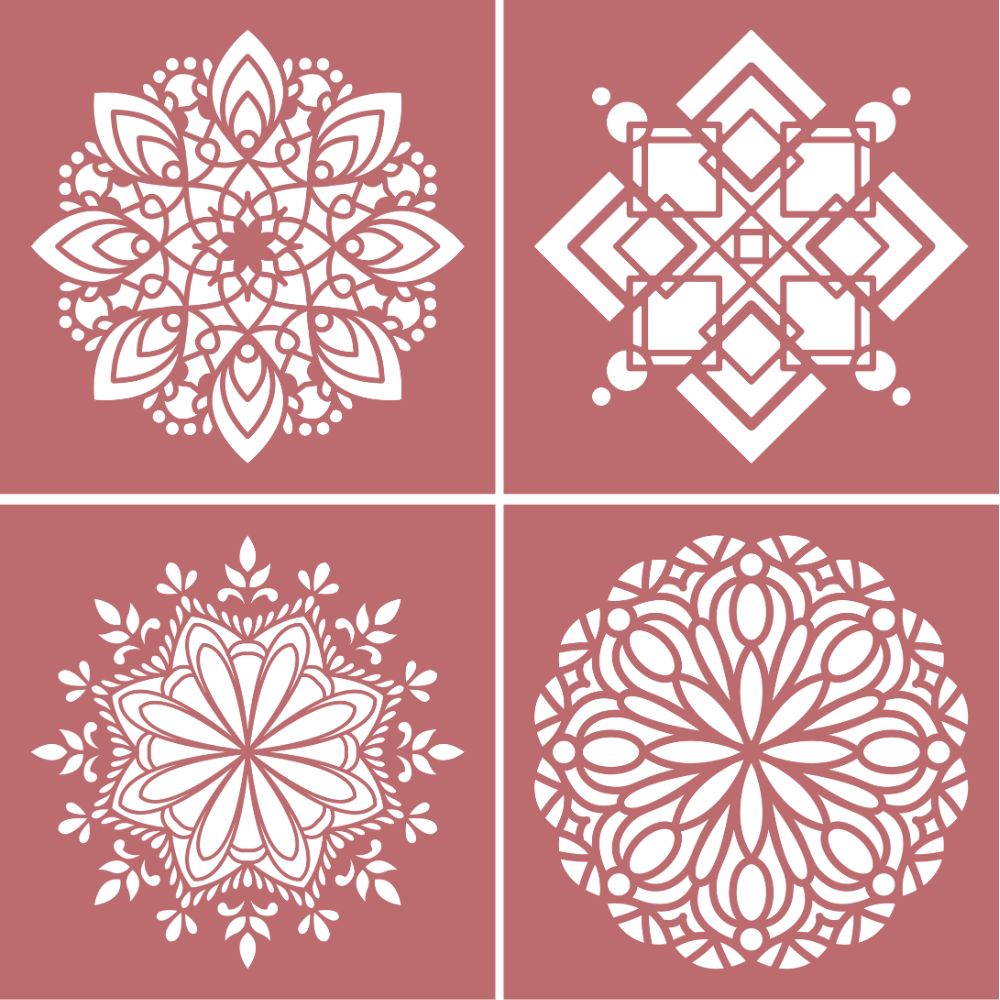 Craft Master 12x12 Stencil Set of 4 - Stylish Circles