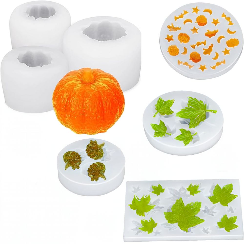 Silicone Mould - Pumpkin & Leaves