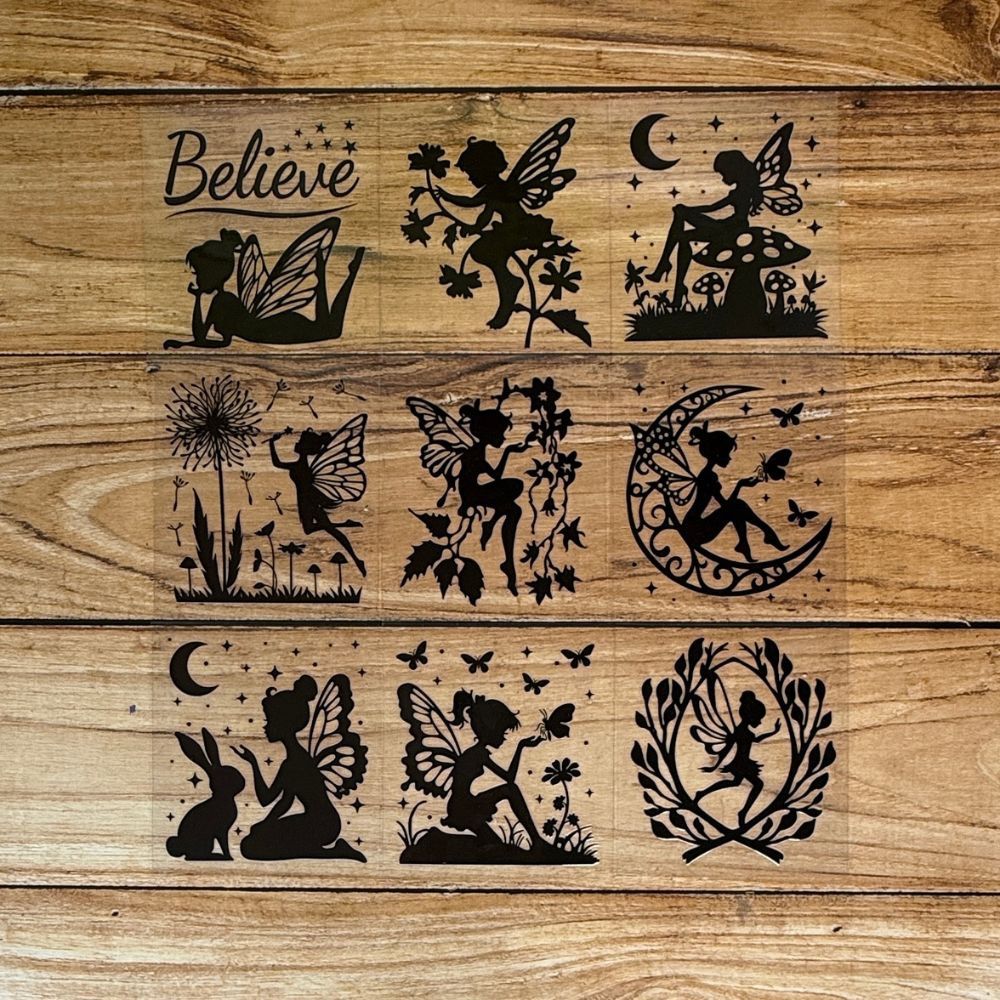 Believe In Fairies Transfer Silhouettes Sheets - 9 Designs