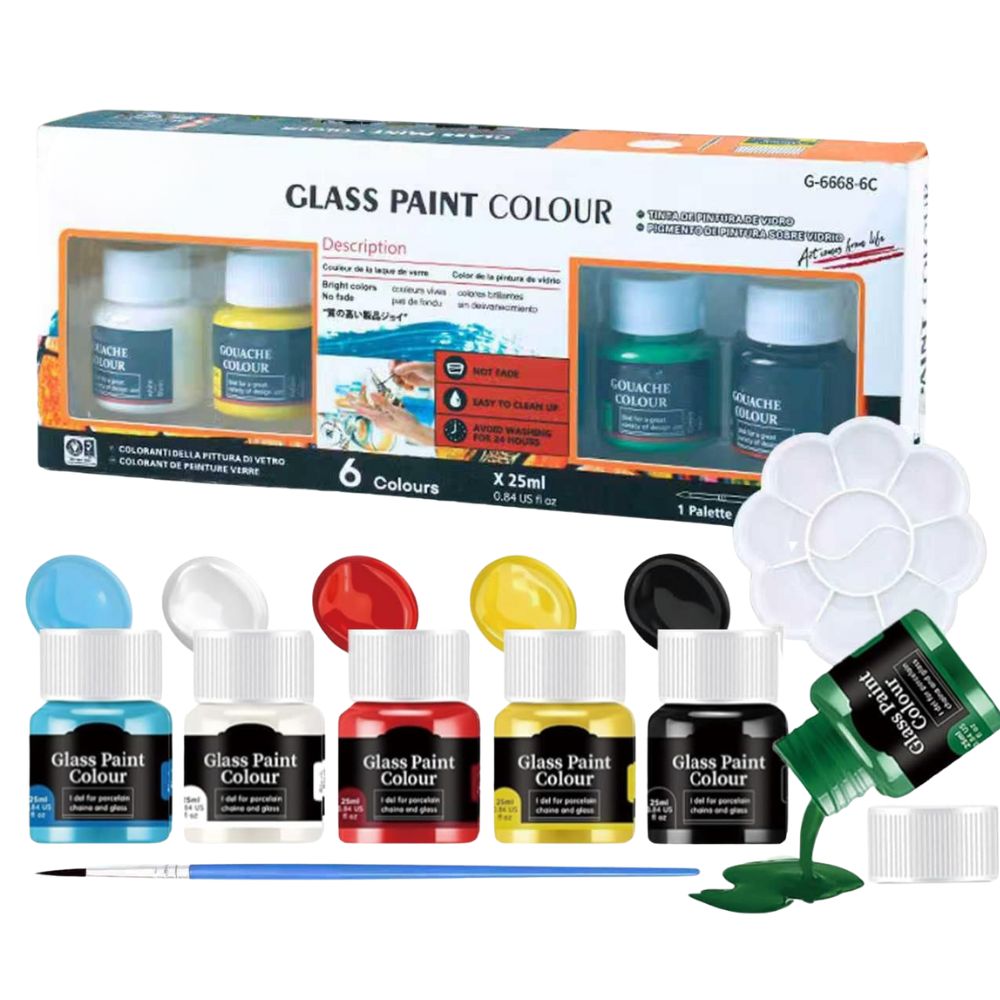 Glass Painting Set - 6 Colours