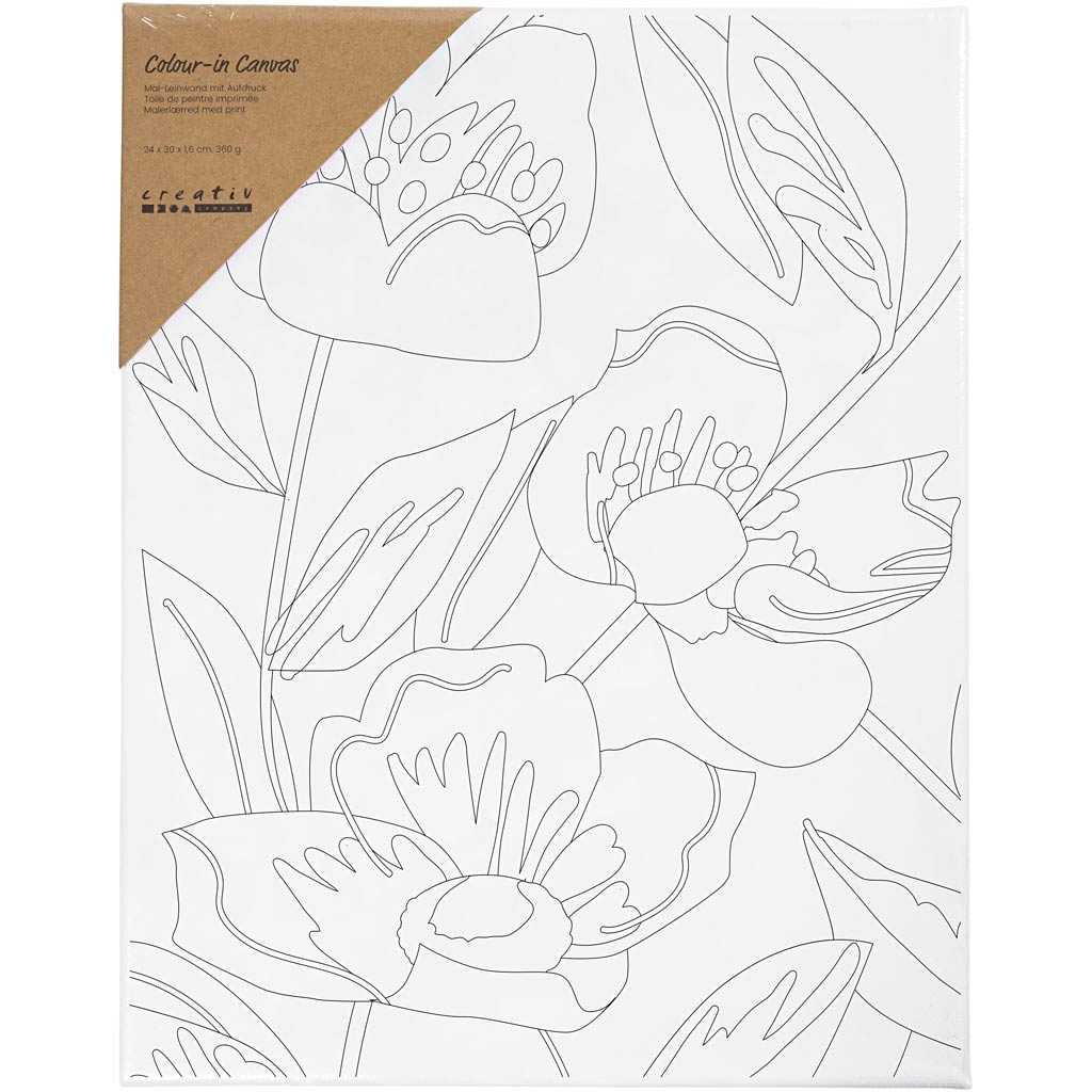 Creativ Colour-in Canvas - Poppies