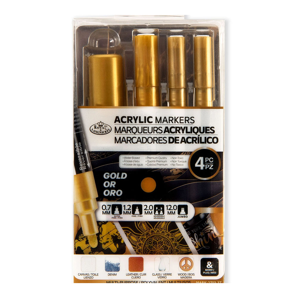 Royal & Langnickel Acrylic Marker Set - Gold (4pcs)