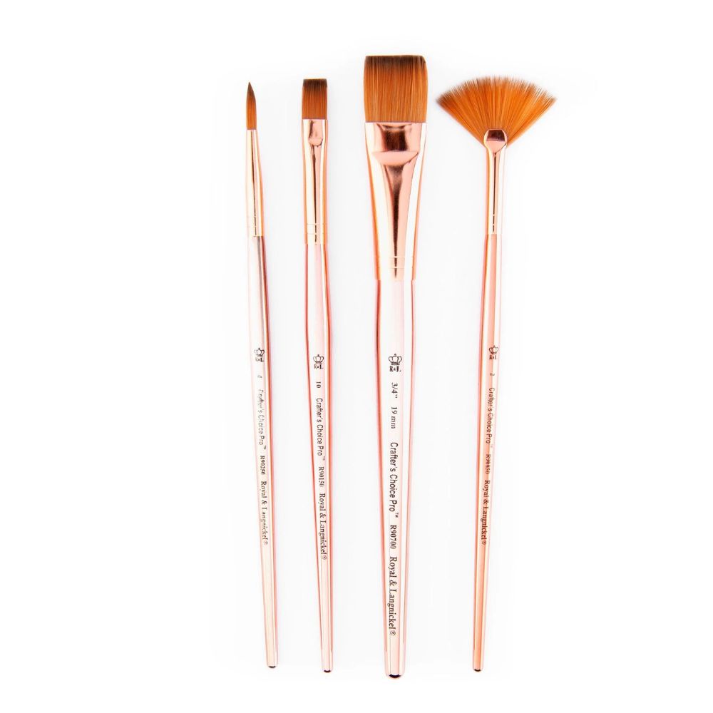 Royal & Langnickel Crafter's Choice Rose Gold Brush Set - Wash Variety (4pcs)