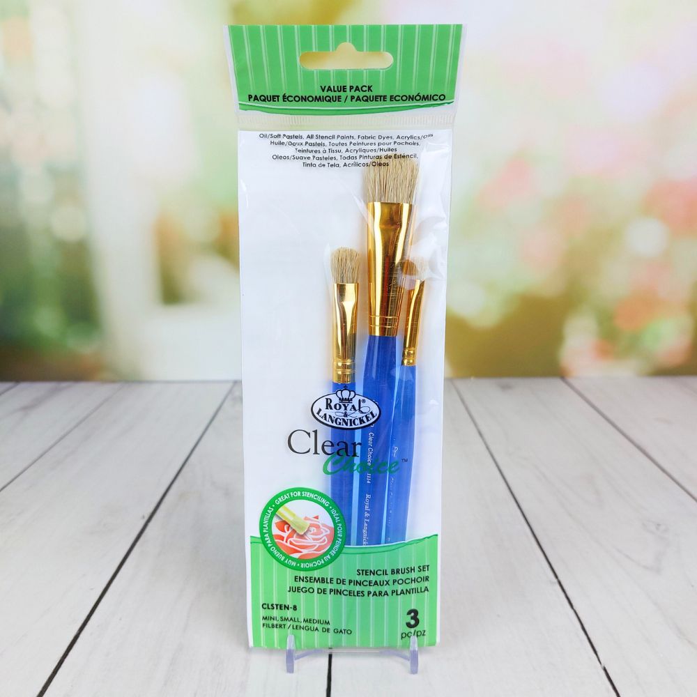 Royal & Langnickel Clear Choice Stencil Brush Set - 3pcs