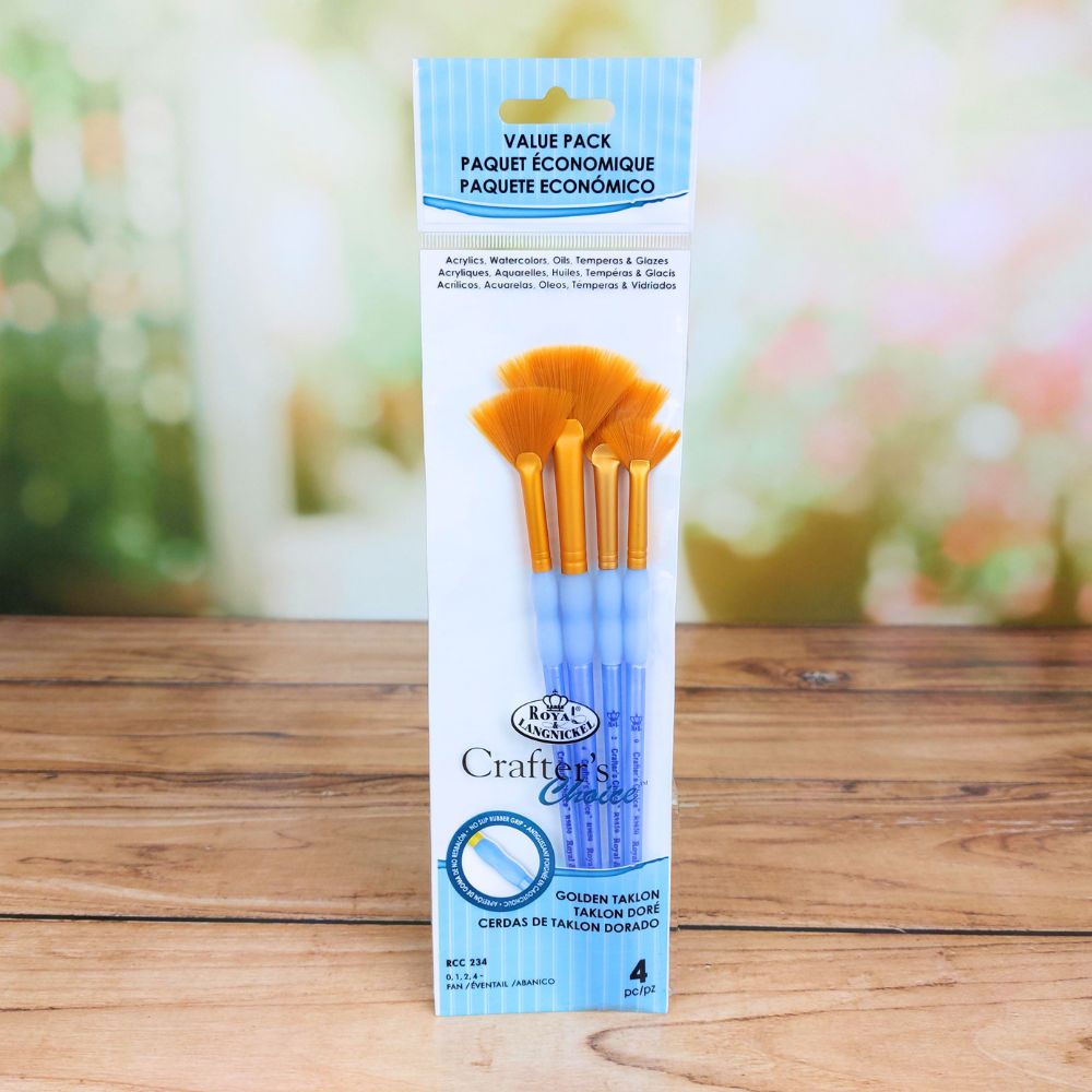 Royal & Langnickel Gold Taklon Fan Brush Set - 4pcs