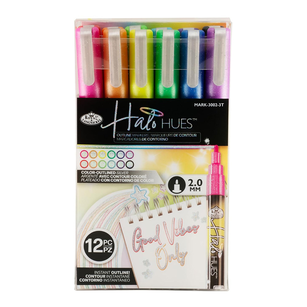 Royal & Langnickel Halo Hues Outline Marker Set - 2mm Nib (12pcs)
