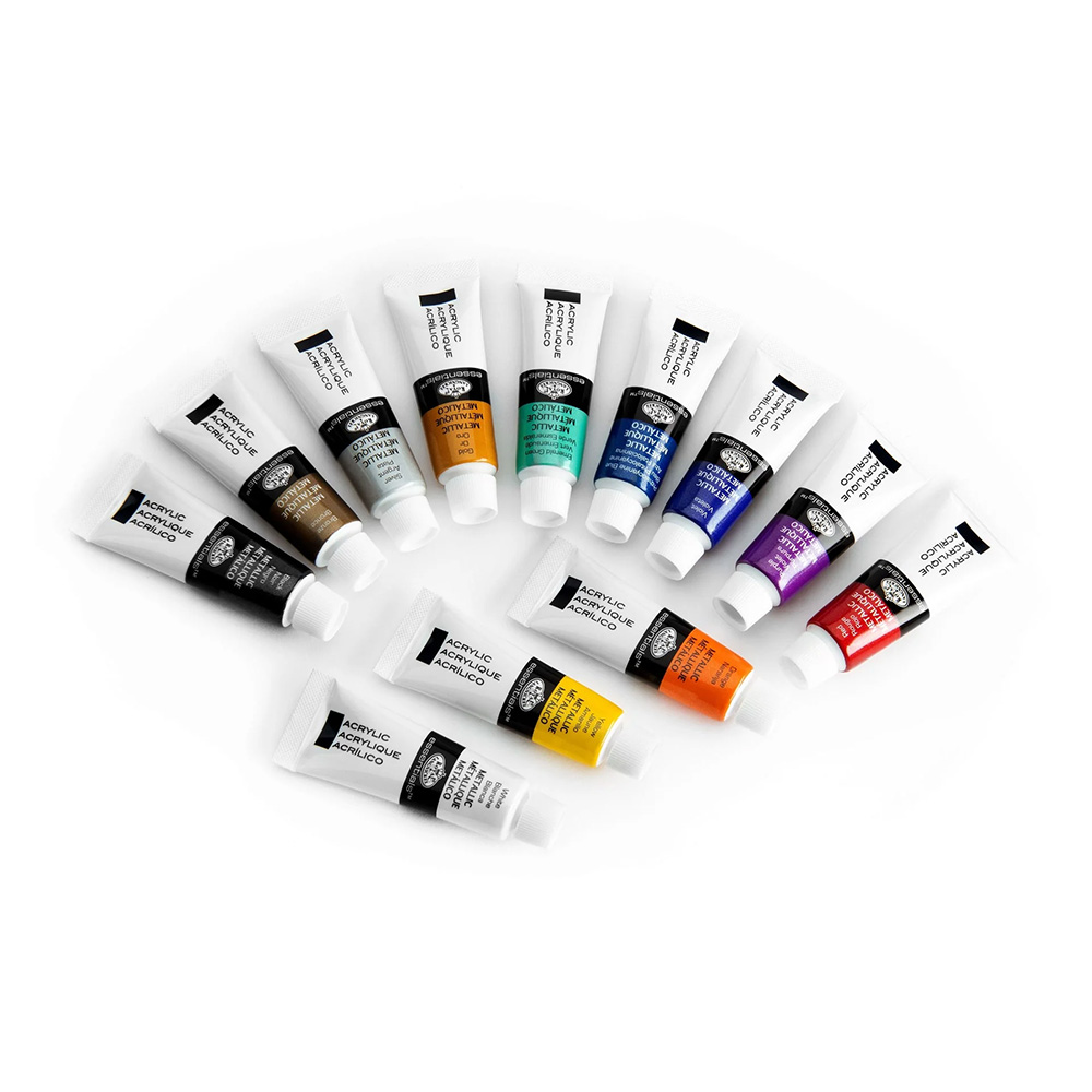 Royal & Langnickel Essentials Acrylic Paint Set - Metallic (12 x 12ml) - Image 2