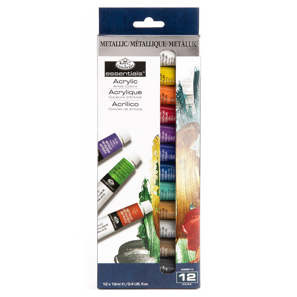 Royal & Langnickel Essentials Acrylic Paint Set - Metallic (12 x 12ml)