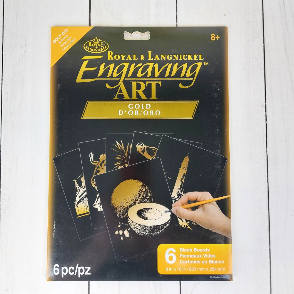 Royal & Langnickel Blank Engraving Art Sheets - Gold
