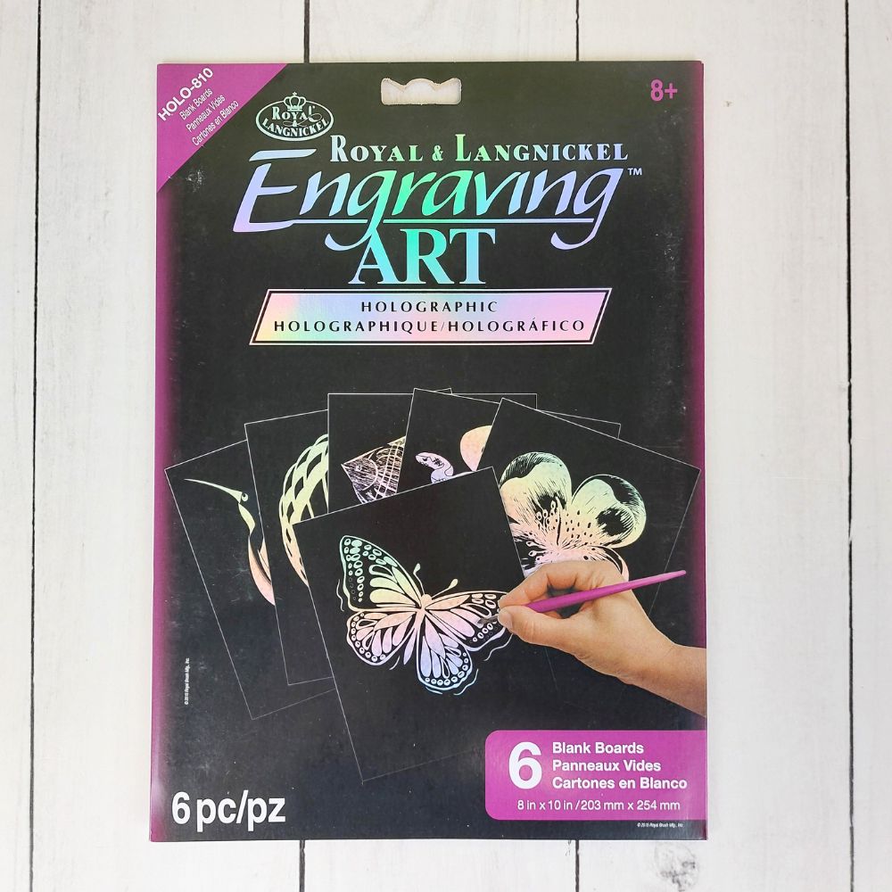 Royal & Langnickel Blank Engraving Art Sheets - Holographic