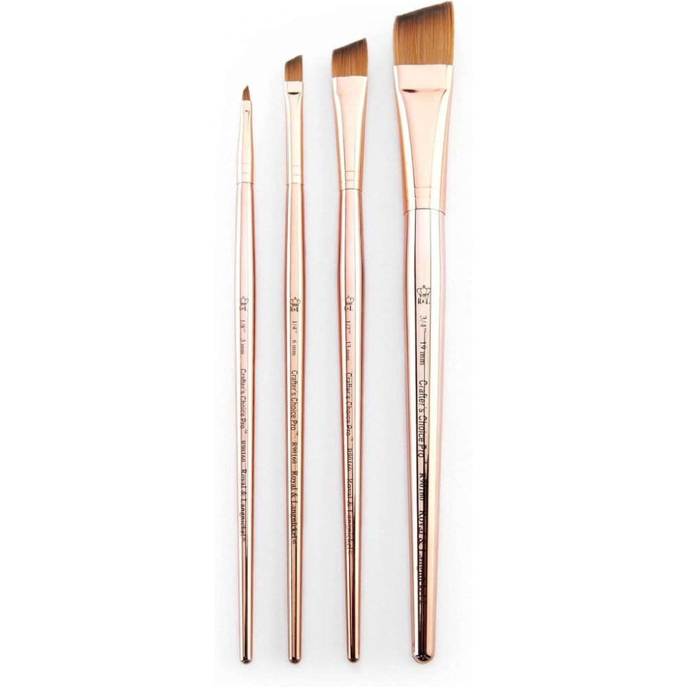 Royal & Langnickel Crafter's Choice Rose Gold Brush Set - Angular (4pcs)