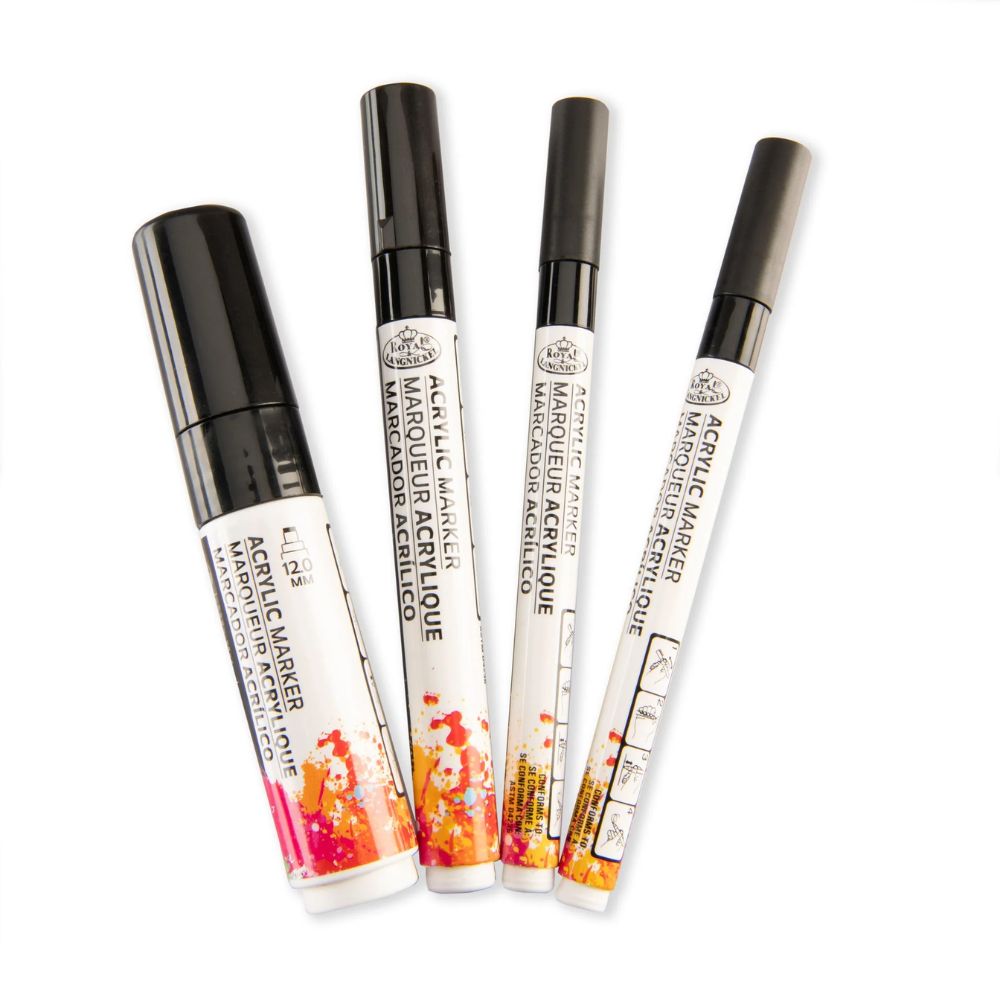 Royal & Langnickel Acrylic Marker Set - Black (4pcs)