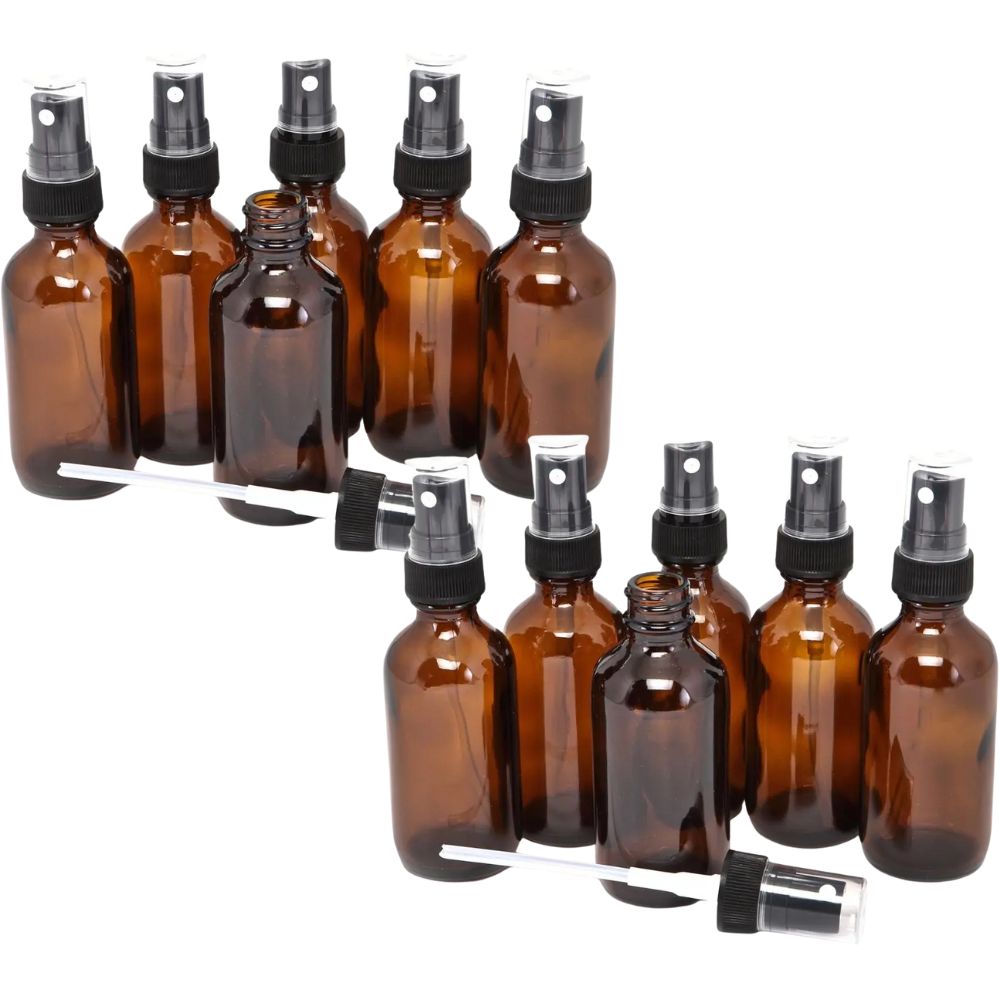 Vivaplex Amber Glass Bottles 60ml With Spritz - 6pcs - Bundle of 2