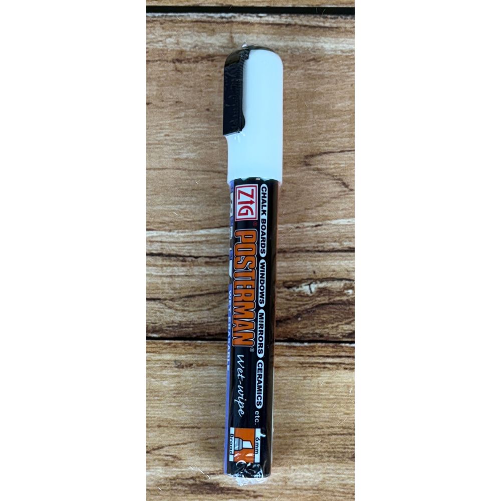 Zig Water Based Pigment Pen Broad Tip - White
