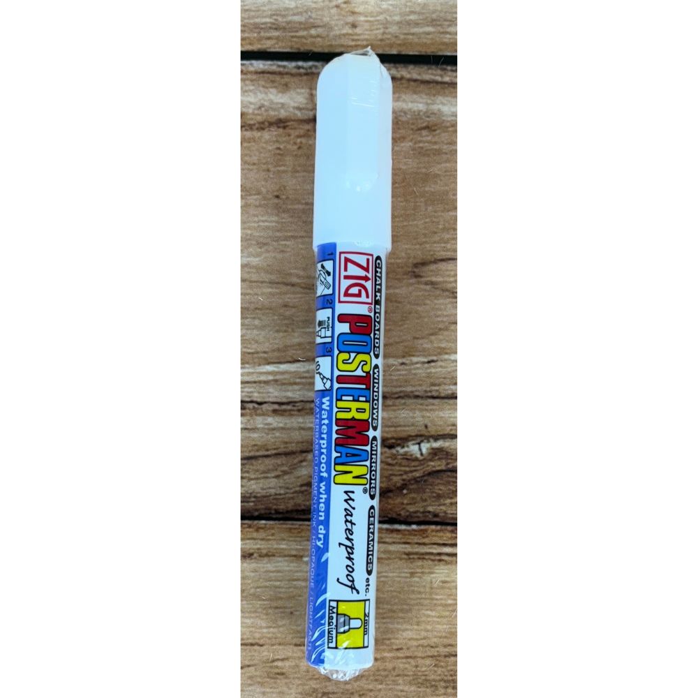 Zig Water Based Pigment Pen Medium Tip - White