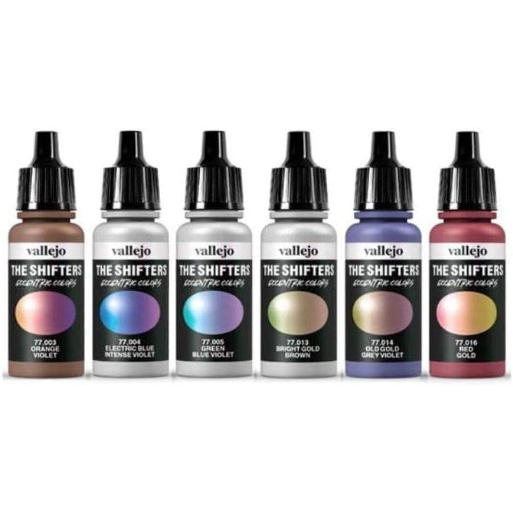 Acrylic Paint Set - 6 Metallic Colors for Airbrush (17 ml Bottles)