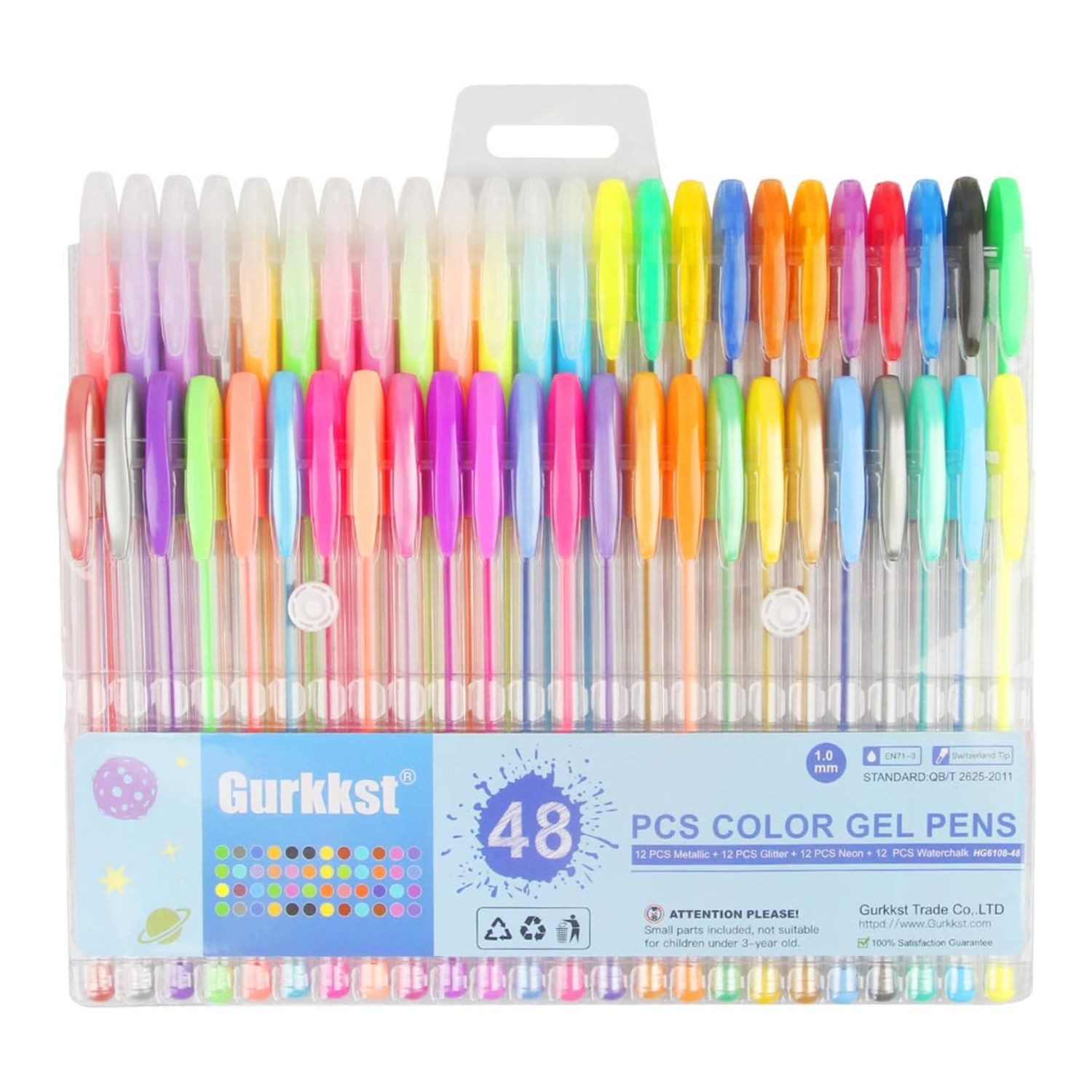 Assorted Colour Gel Pens - 48pcs