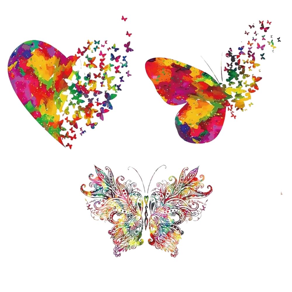 Iron On Transfers 3pcs - Butterflies in Colour