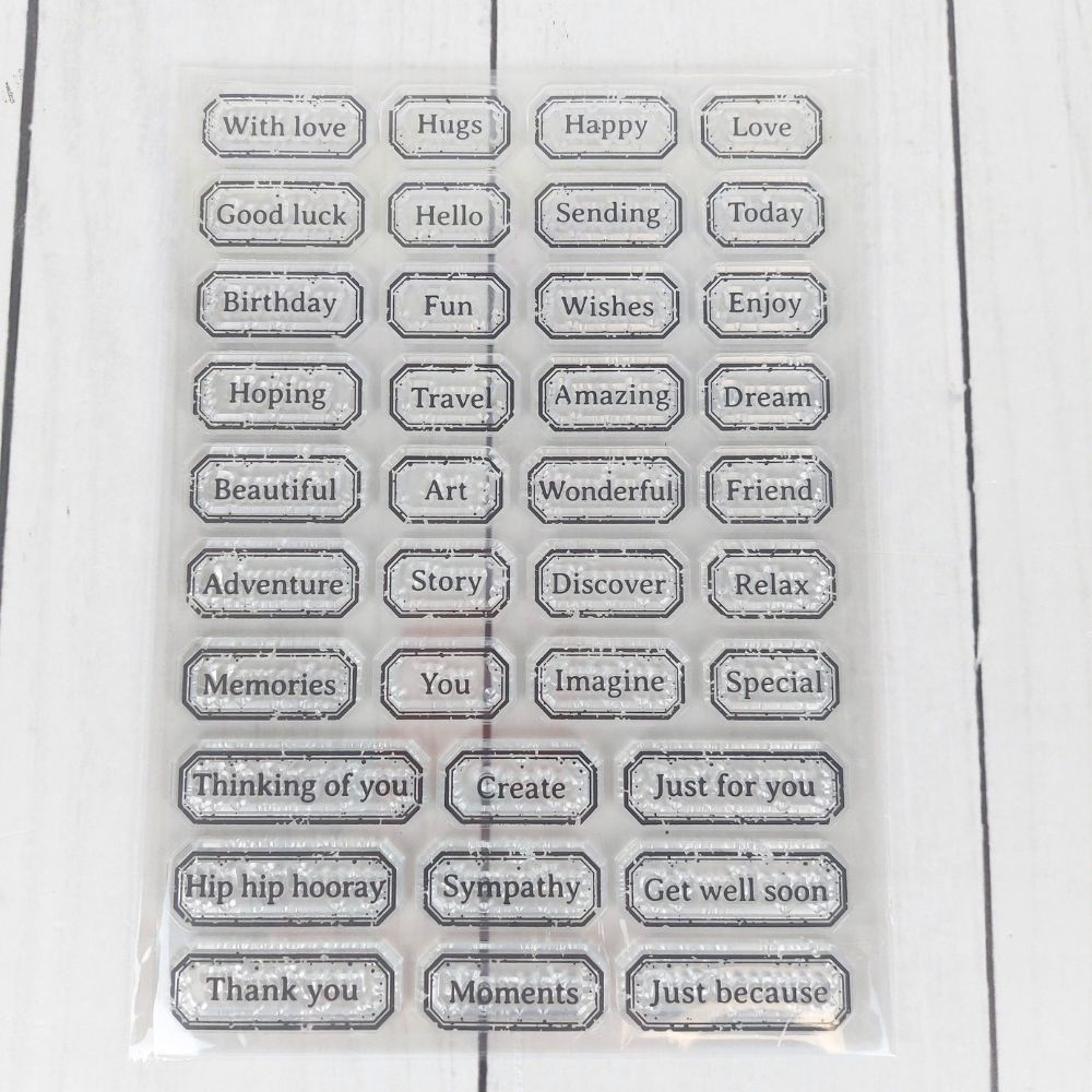 Label Text Sentiment Stamp Set