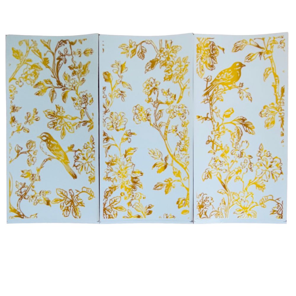 Metallic Transfer Sheets Set 3pcs - Birds On Branch