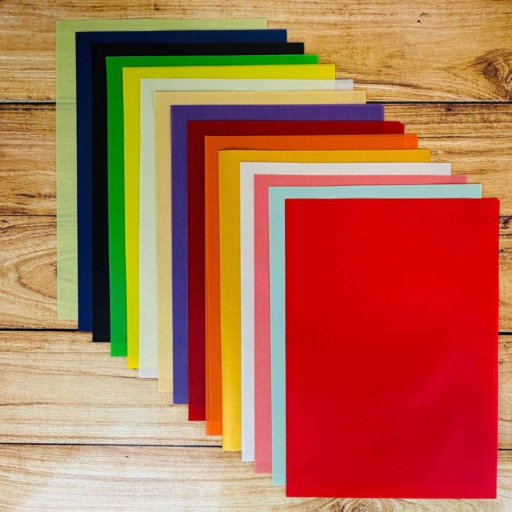 Coloured Vellum Pack - 30 Sheets (15 Colours) - 100gsm