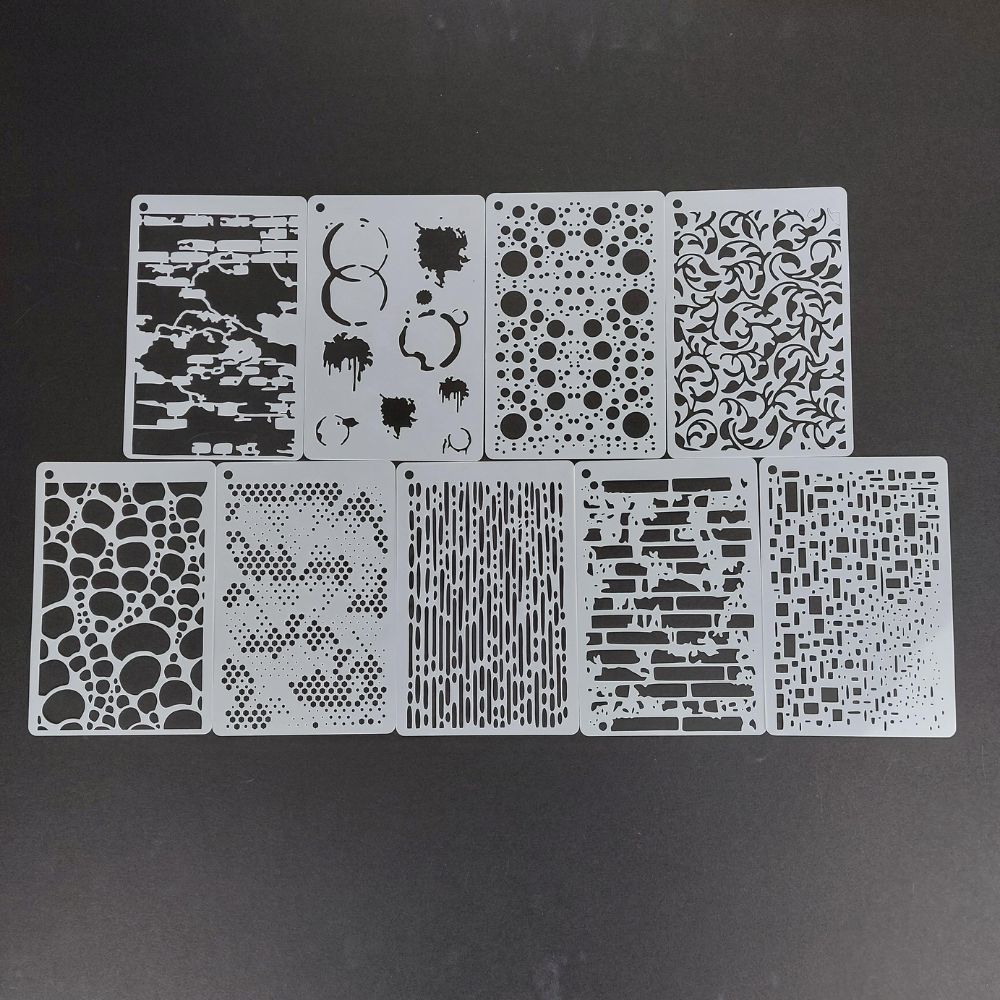 6x4 Stencil Set - 9pcs - Small Assorted Textures