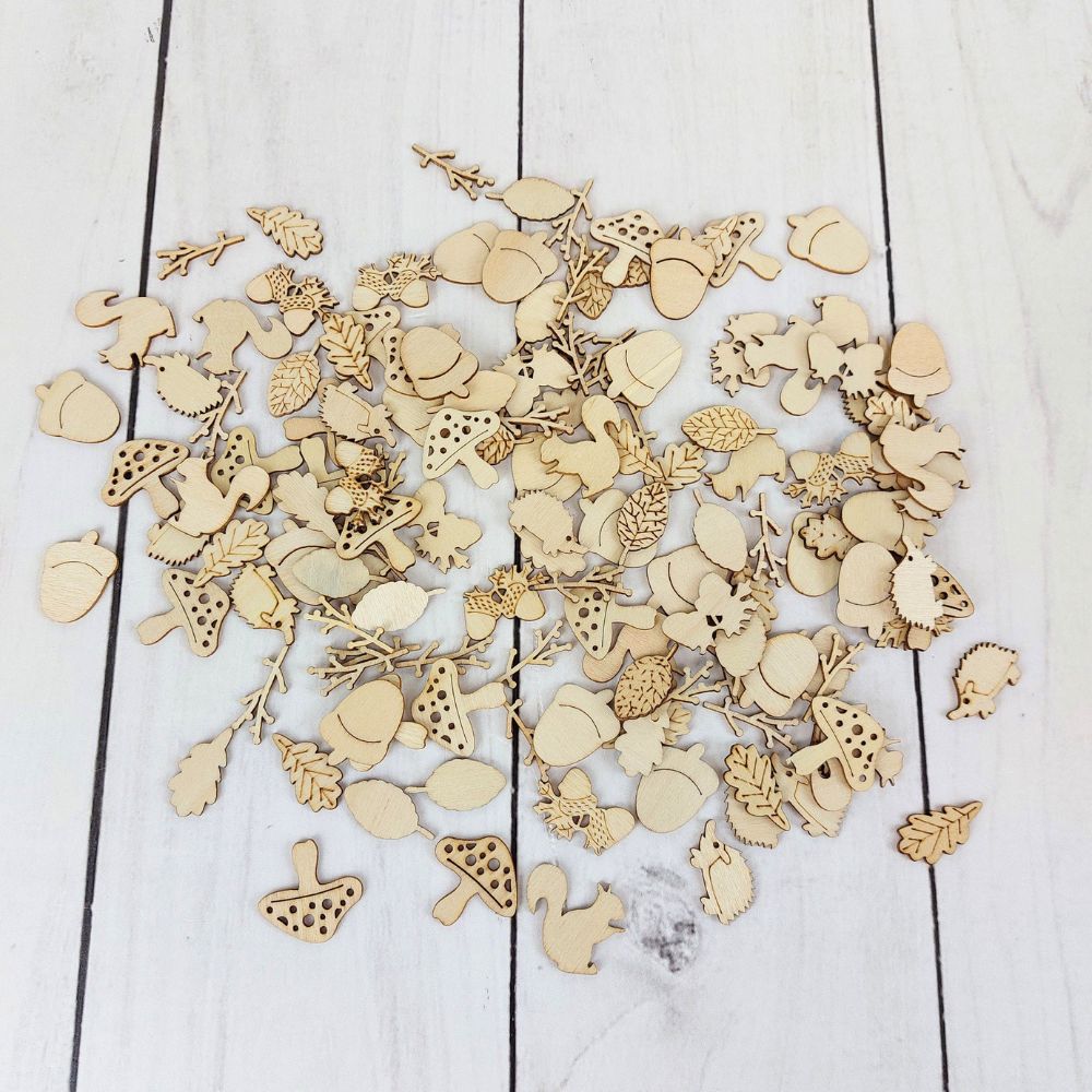 Woodland Wooden Embellishment - Approx 150pcs