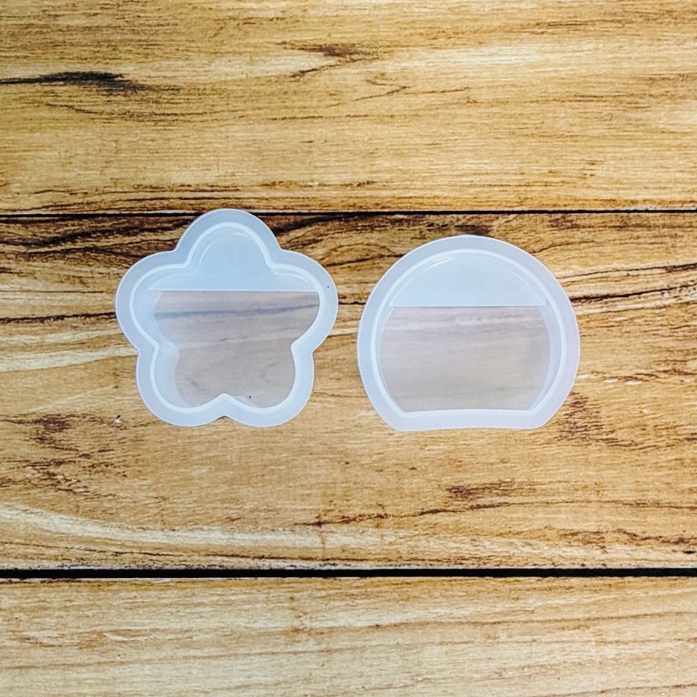 Silicone Mould 2pcs - Flower & Semi Circle