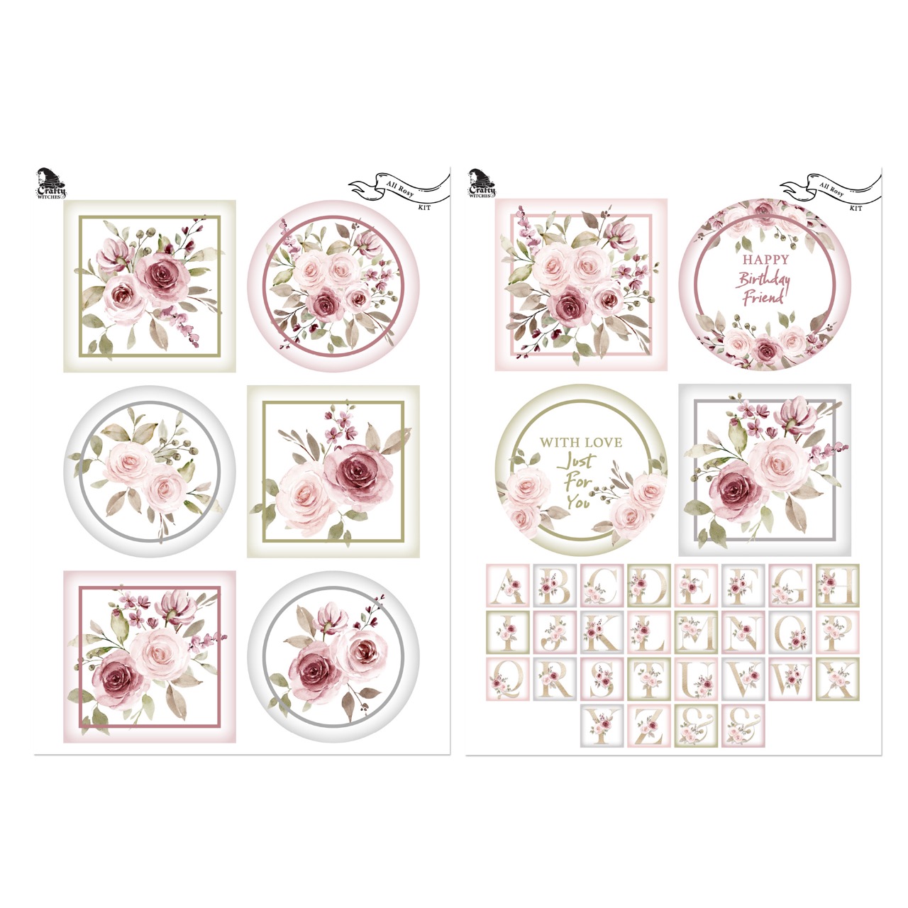 The Crafty Witches - All Rosy Digital Collection - Free with the Doily Toppers Bundle - Image 2