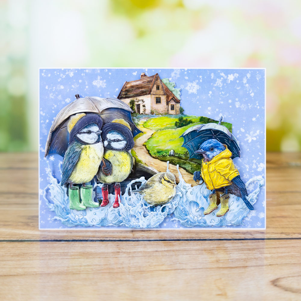 Two Red Robins Rainy Days Die + SVG & Artwork Download Bundle - Image 5