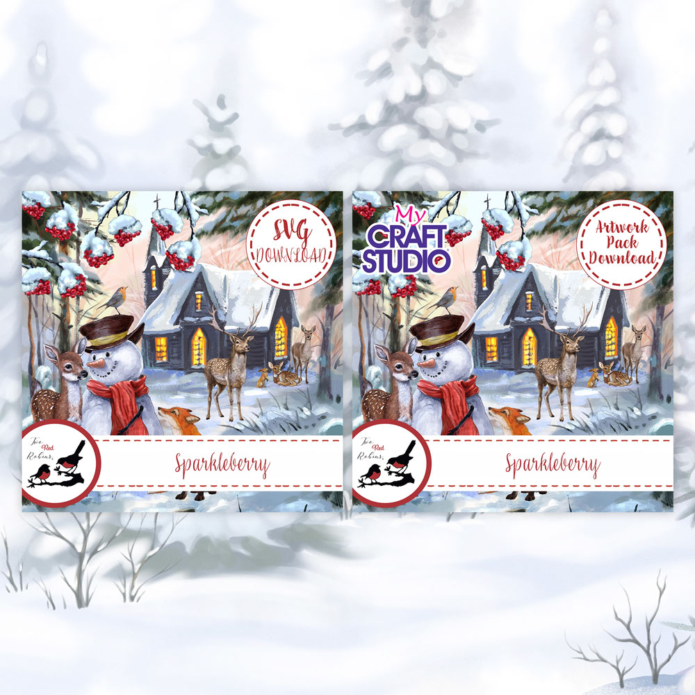 Two Red Robins Sparkleberry SVG & Artwork Pack Download Bundle