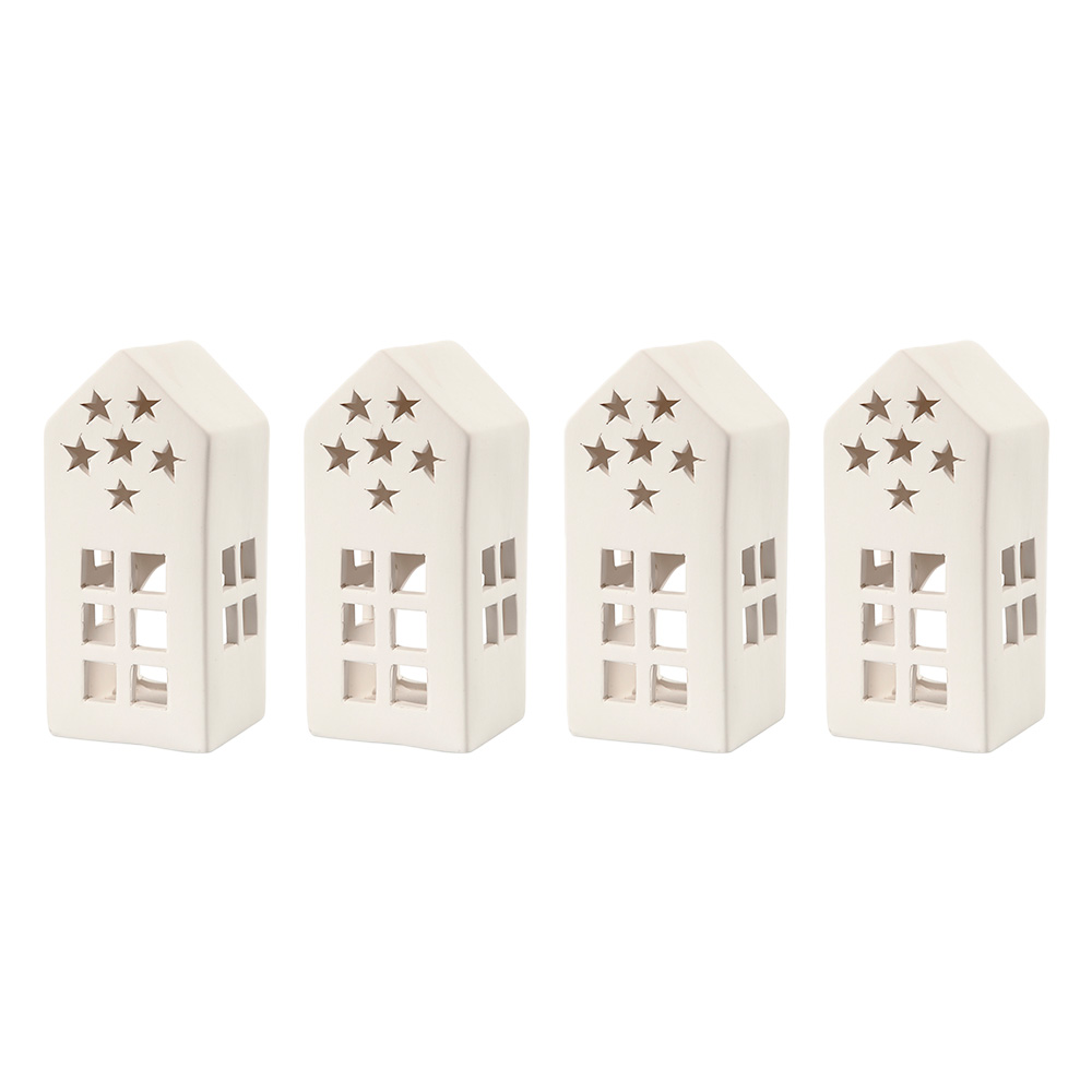 Creativ House Tea Light Candle Holder White Quad Pack