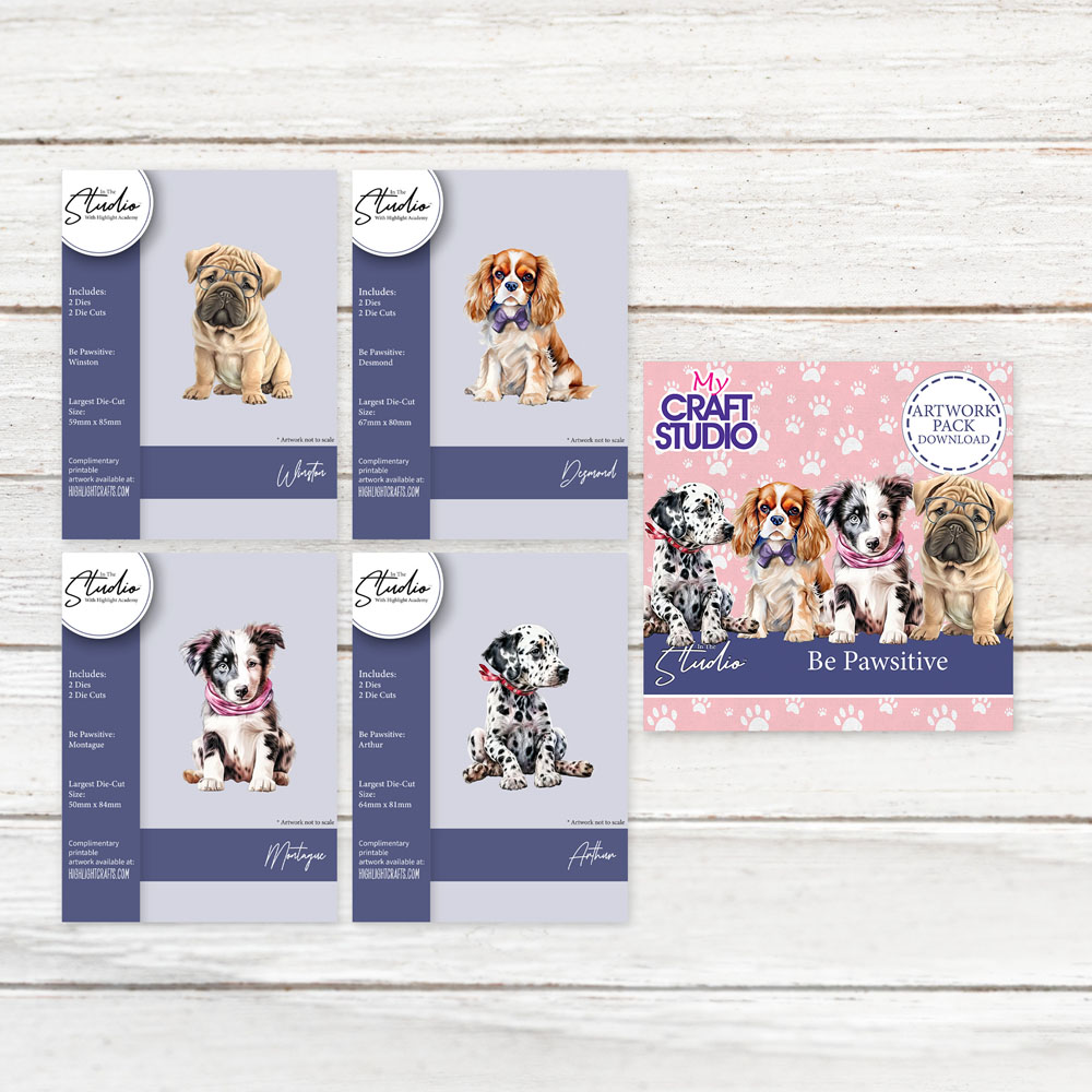 In The Studio Be Pawsitive Die & Artwork Download Bundle