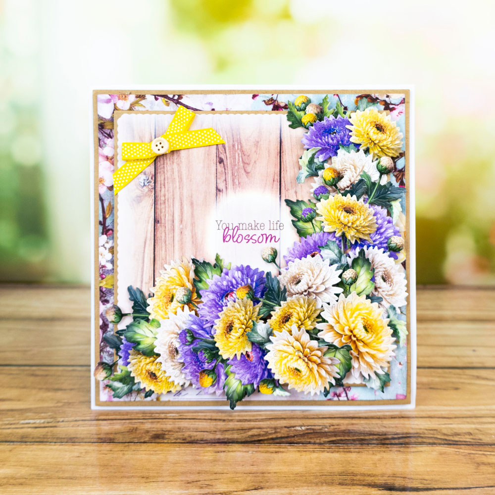 Two Red Robins Flower of The Month Chrysanthemum Die & Artwork Download Bundle - Image 5