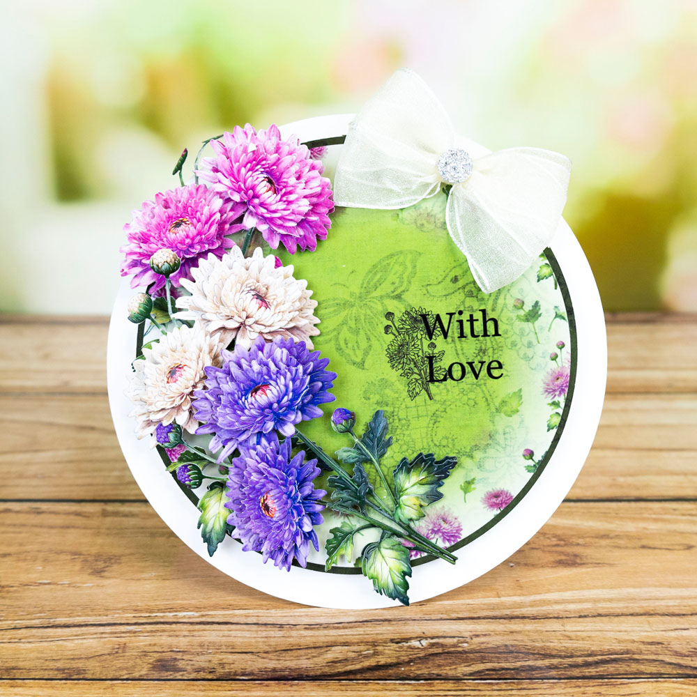 Two Red Robins Flower of The Month Chrysanthemum Die & Artwork Download Bundle - Image 8