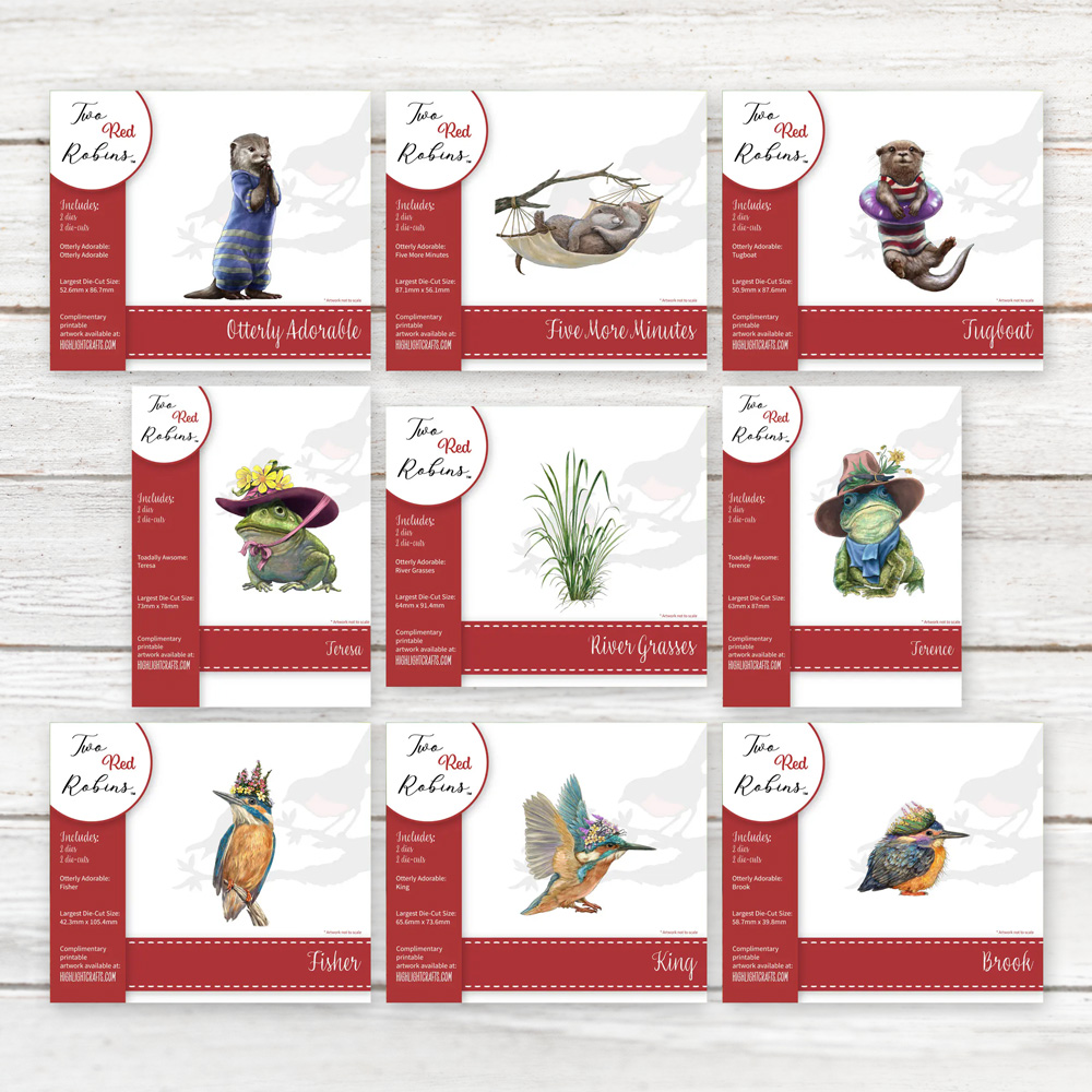 Two Red Robins Toadally & Otterly Assorted Die Bundle