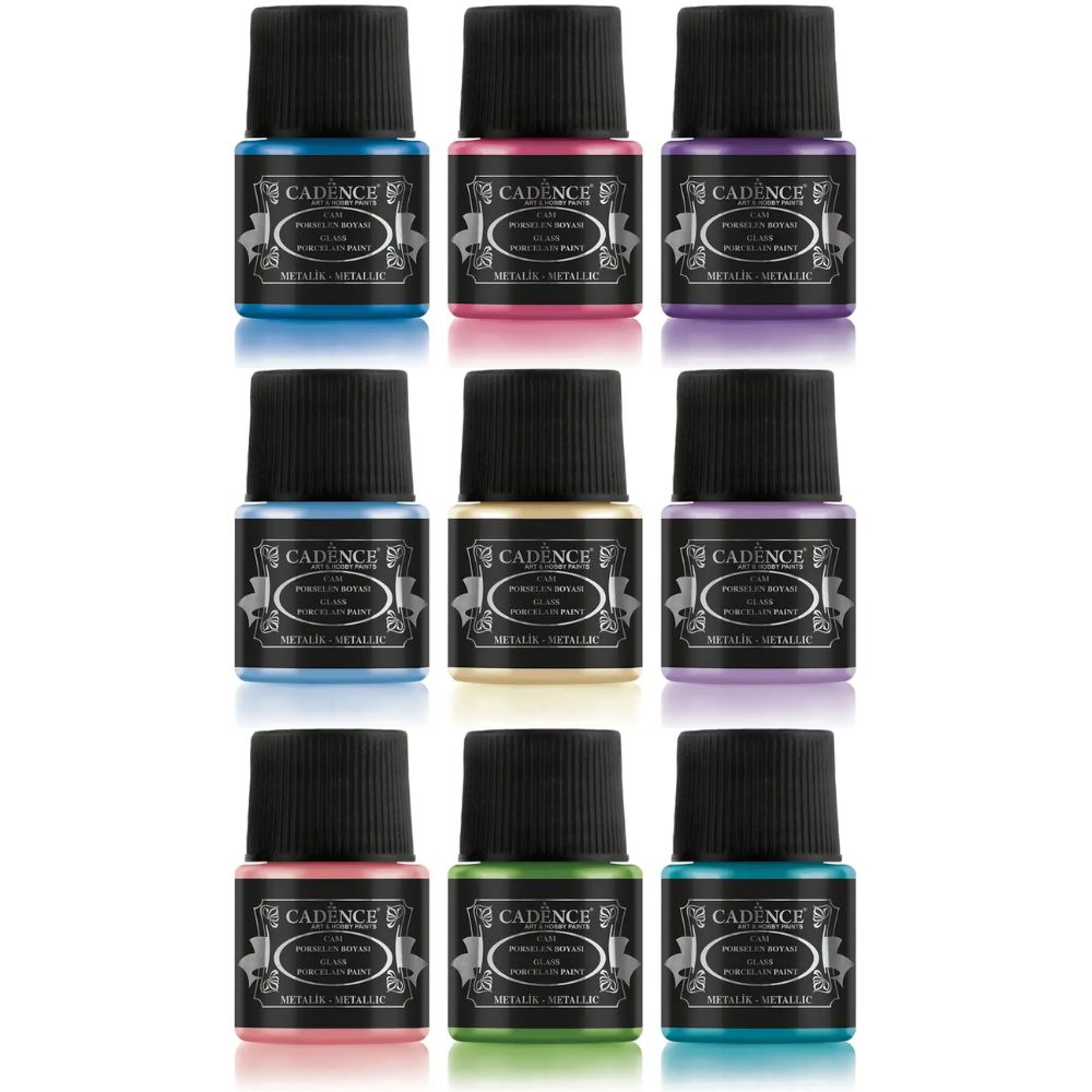 Cadence Glass & Ceramic Mega Metallic Paint Set