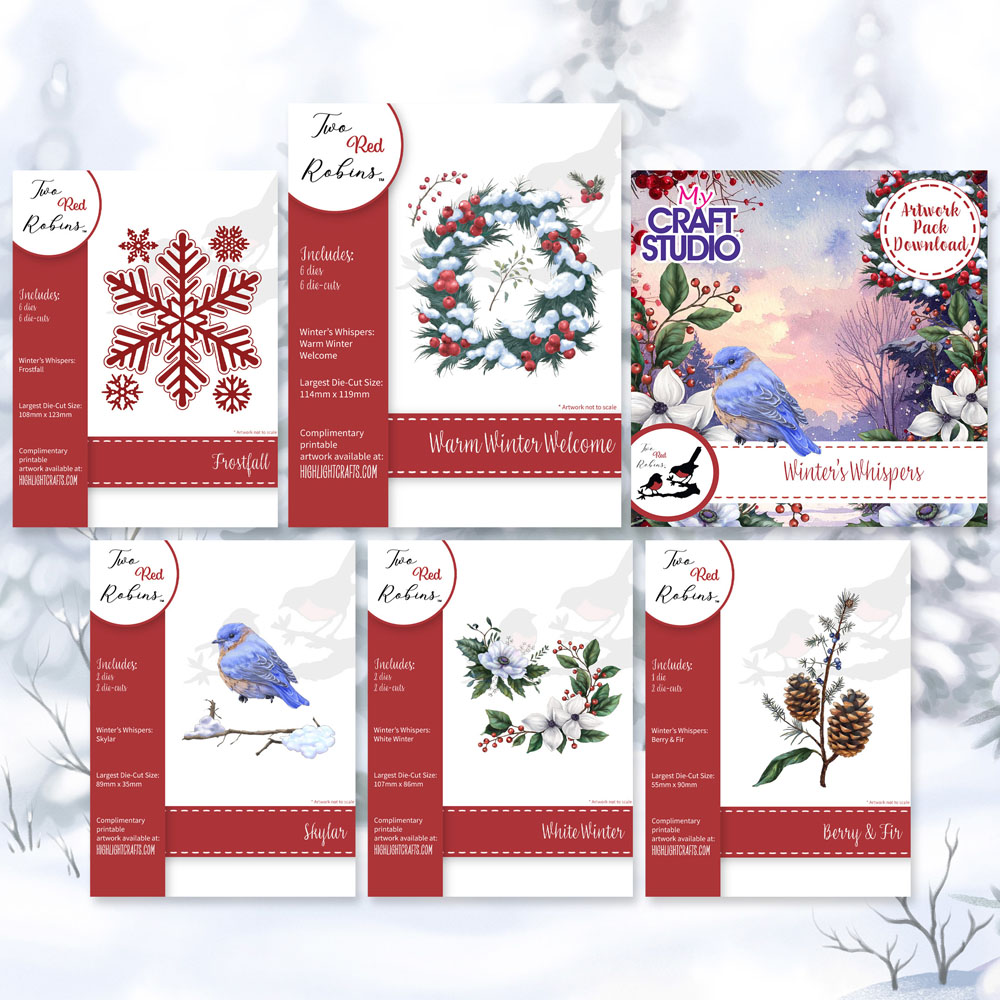 Two Red Robins Winter's Whispers Die & Artwork Download Bundle