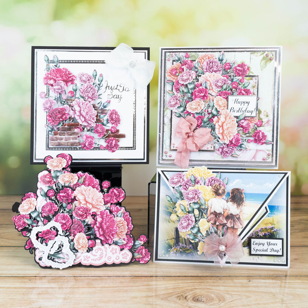 Two Red Robins Flower of the Month Carnation Die & Artwork Download Bundle - Image 2