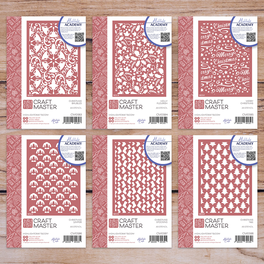 Craft Master Christmas Stencils Bundle (6 x A5 stencils)