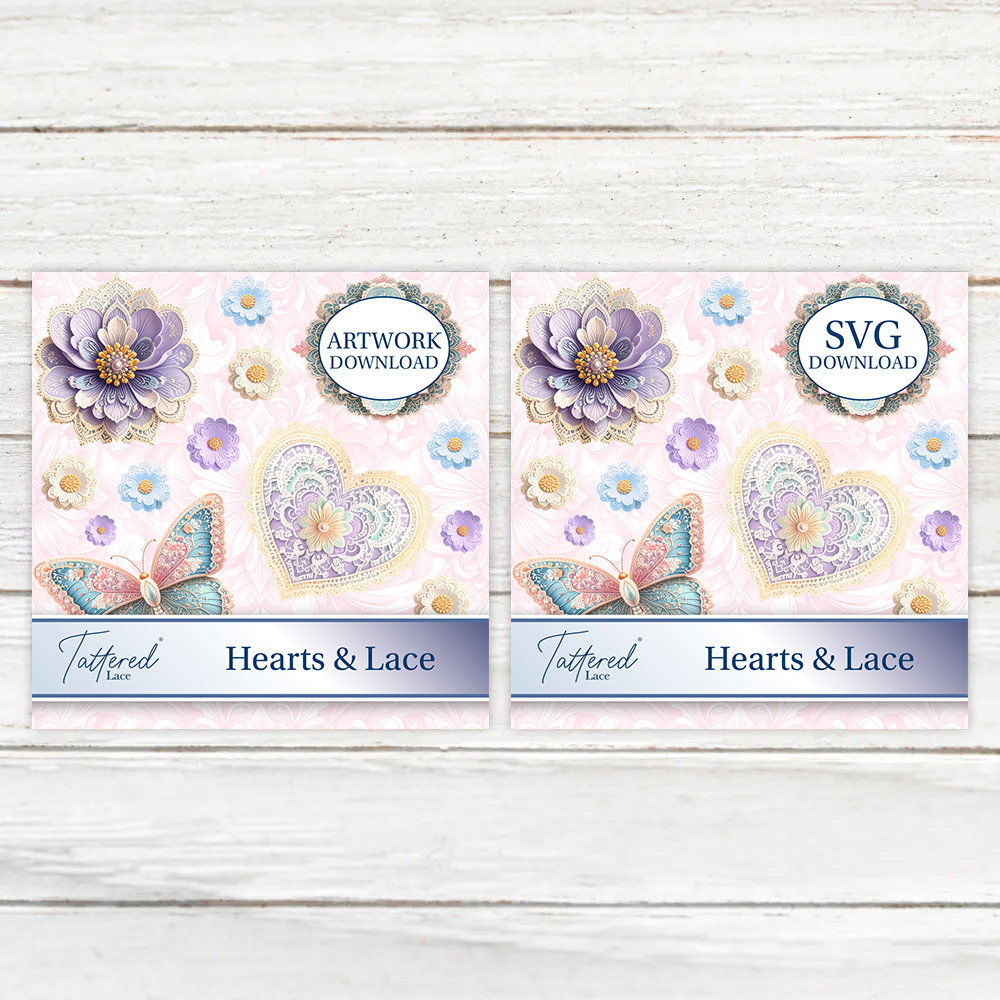 Tattered Lace Hearts & Lace SVG & Artwork Downloads Bundle