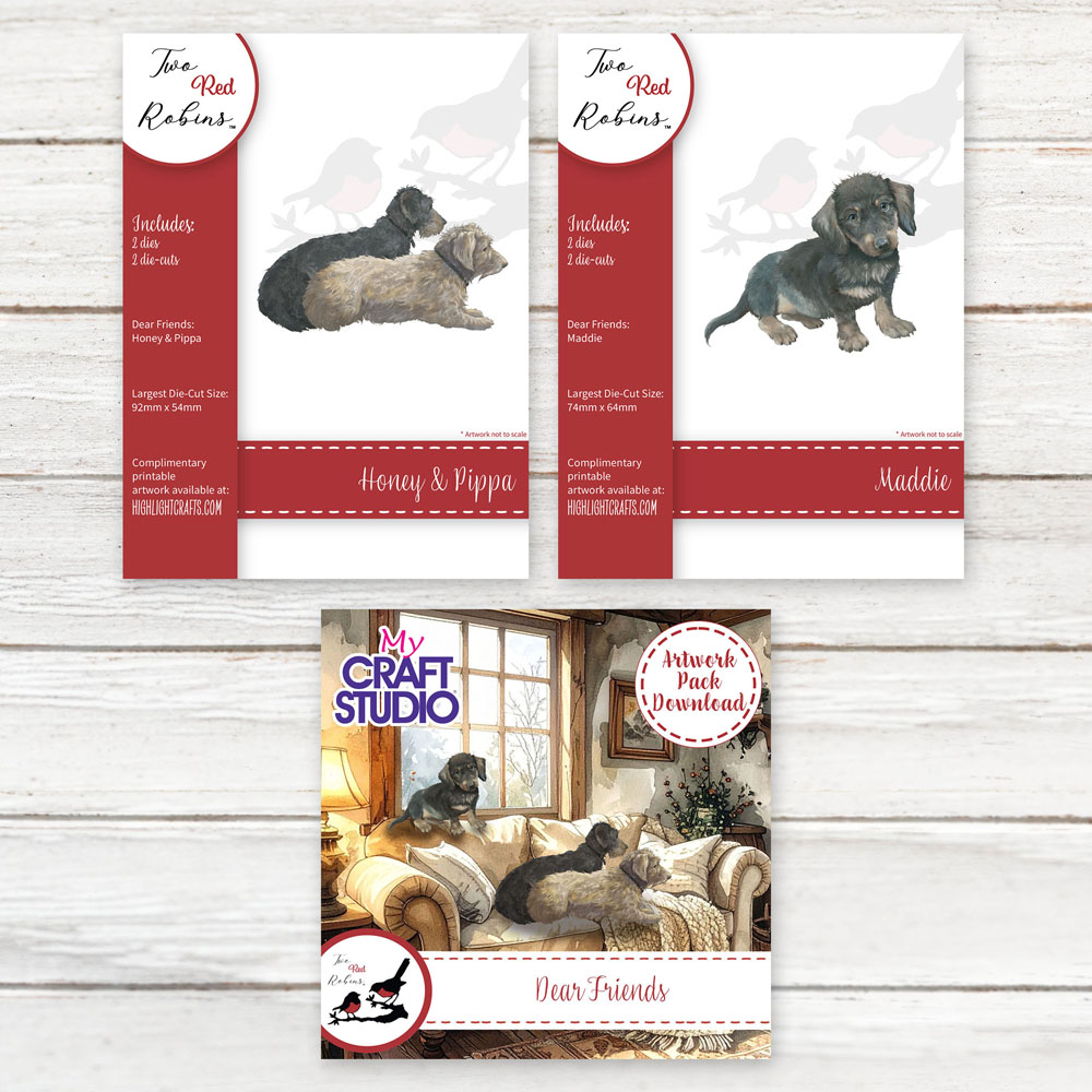 Two Red Robins Dear Friends Die & Artwork Download Bundle