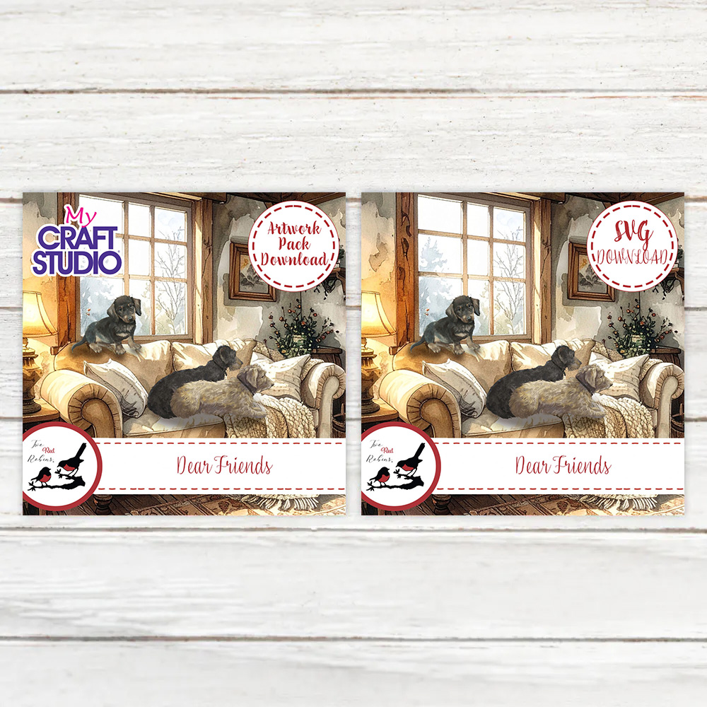 Two Red Robins Dear Friends SVG & Artwork Downloads Bundle
